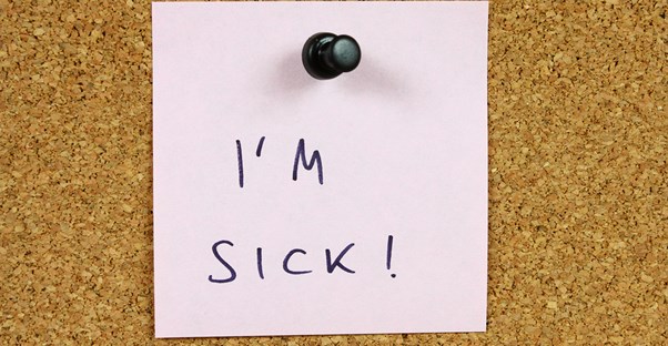 Sticky note that reads "I'm sick!"