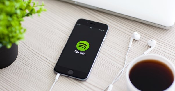 Spotify loads on a cell phone