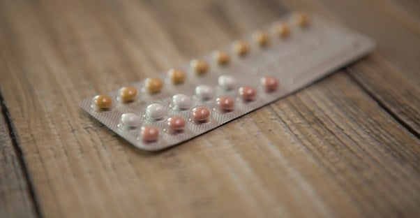 contraception pills on a table