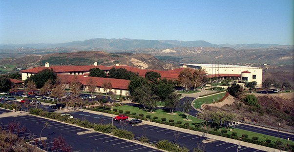 The Ronald Reagan Presidential Library and Museum building in Simi Valley, California.