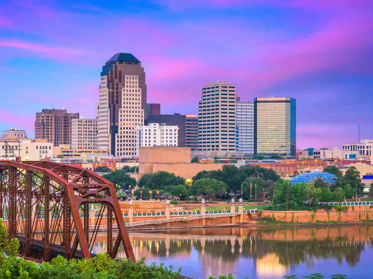 Shreveport-Bossier, Louisiana -1.3%