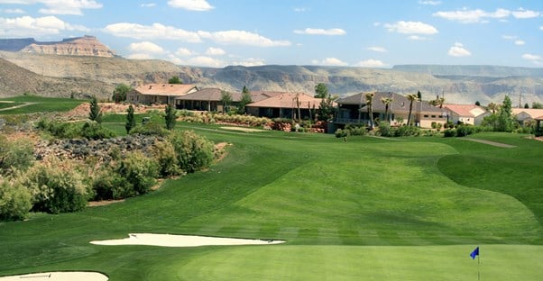 a landscape view of a golfcourse in the Arizona desert