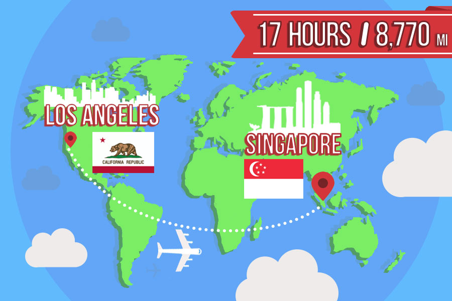 5. Los Angeles to Singapore