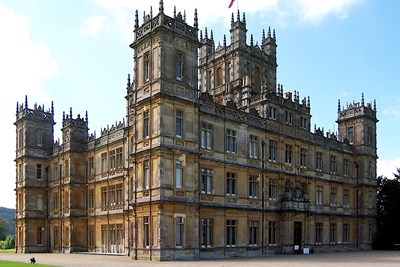 Highclere Castle is the exterior location for the tv show Donwton Abbey.