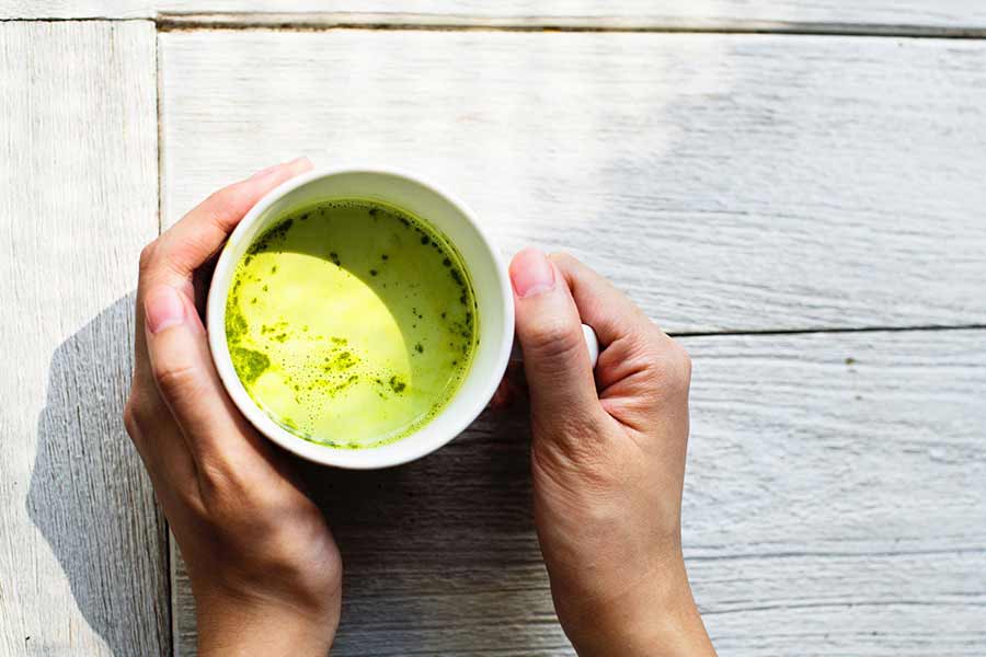 “Eat Morning Matcha Smoothie for healthy muscle function and glowing skin.”