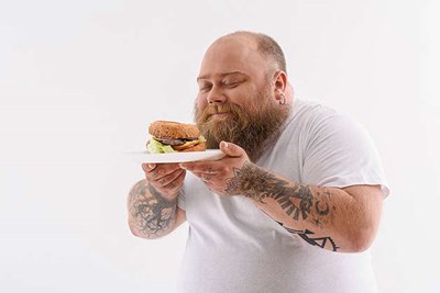 guy sniffing food