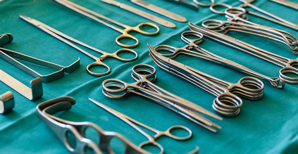 surgical tools that would be used for a tummy tuck