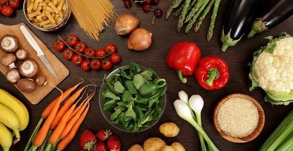An array of healthy foods