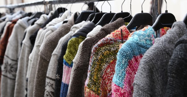 rack of sweaters