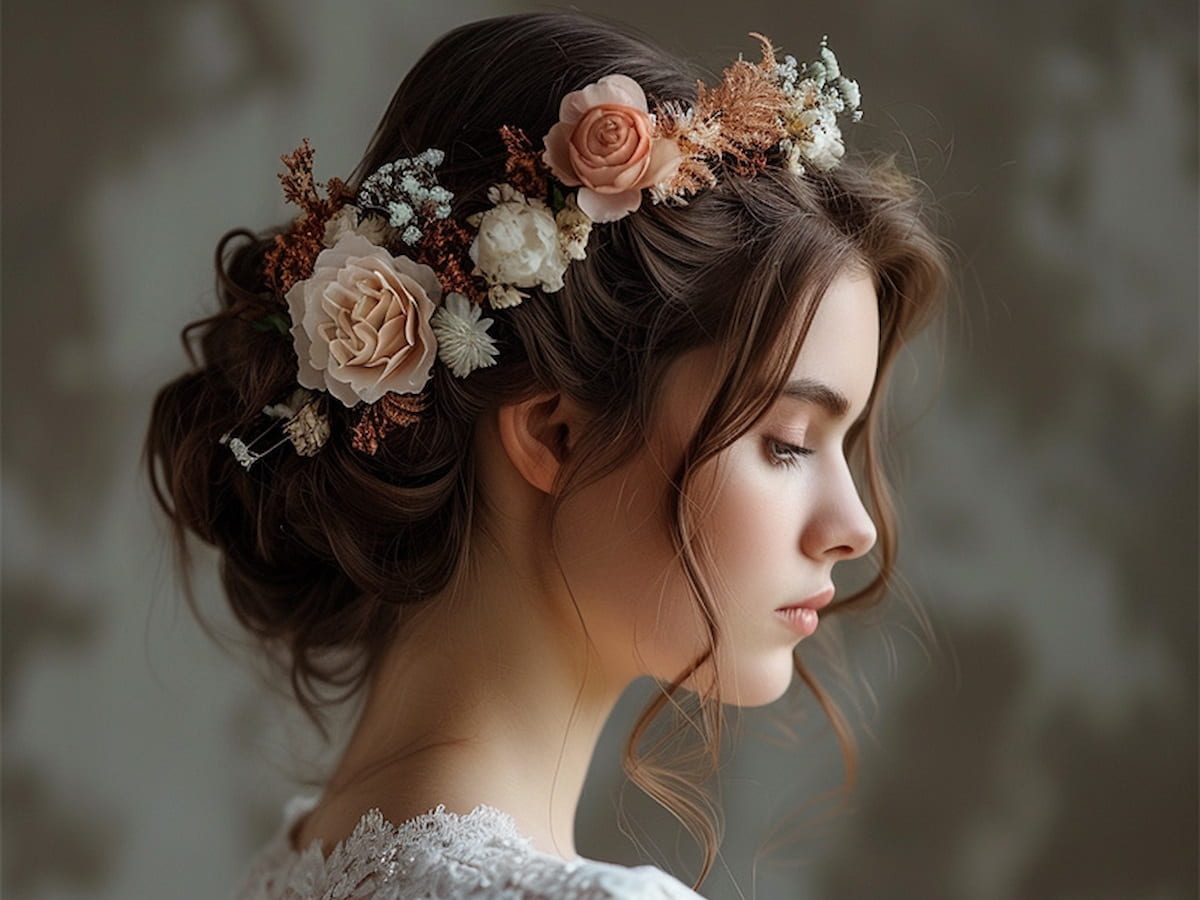 Pulled Back with Flowers