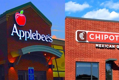 applebees and chipotle store front