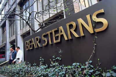 the entrance to a bear stearns workplace before their 2008 failure
