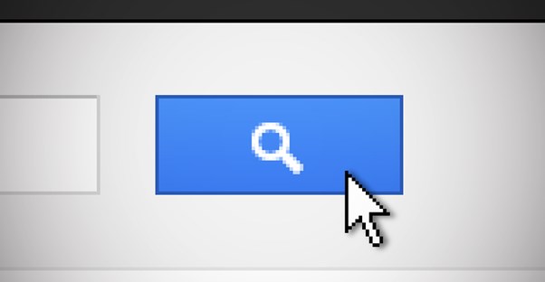 Close up image of a cursor hovering over a search icon