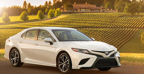 a white 2018 toyota camry outside at a vineyard