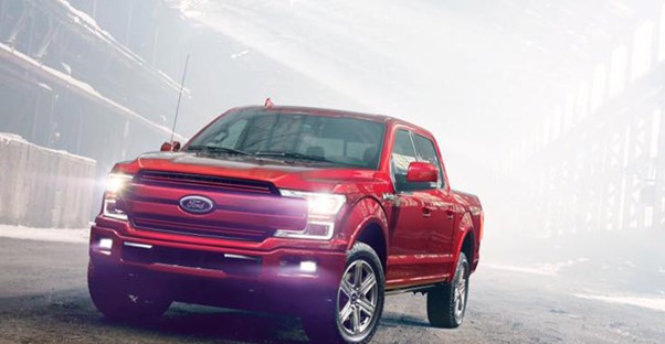 a red 2018 ford f150