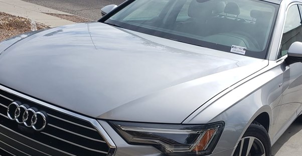 a view of the 2019 audi a6 from the front and above