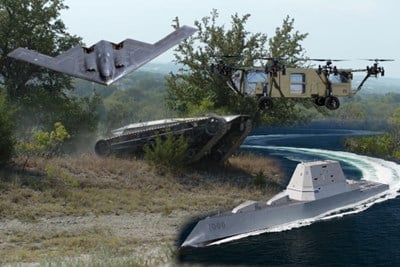 A Stealth Bomber, Ripsaw, Black Knight Transformer, and The USS Zumwalt DDG 1000