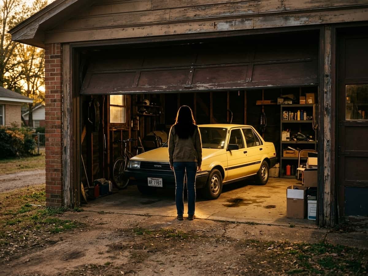 The Garage Door Rolls Up