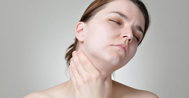 A patient with throat cancer