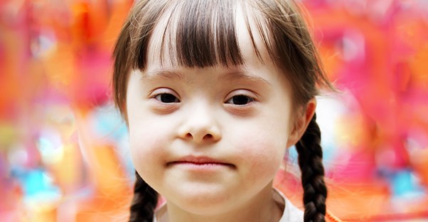 A young girl with Down syndrome
