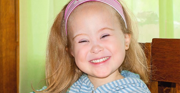 A happy child with Down syndrome