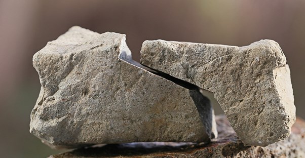 A fractured rock