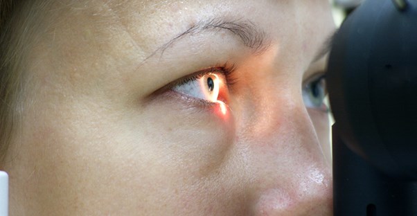 an eye being examined for glaucoma