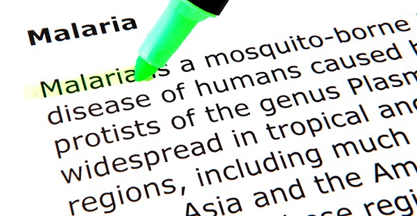 dictionary entry explaining malaria