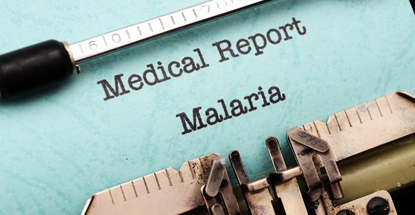 a medical report that discusses malaria symptoms