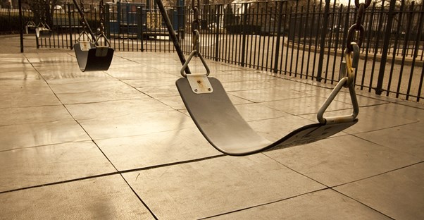 an empty playground representing an increase of childhood obesity