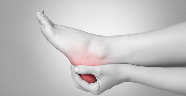 a heel glows red from inflammation