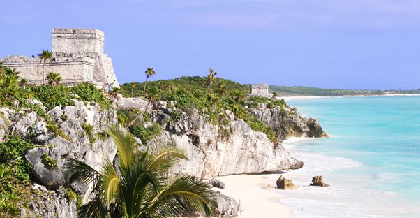 The ancient city of Tulum has intriguing ruins just south of Cancun.