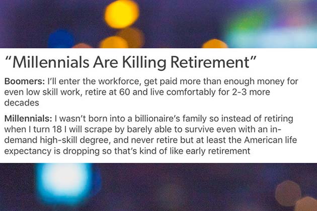When They Accused Millennials of "Killing Retirement"