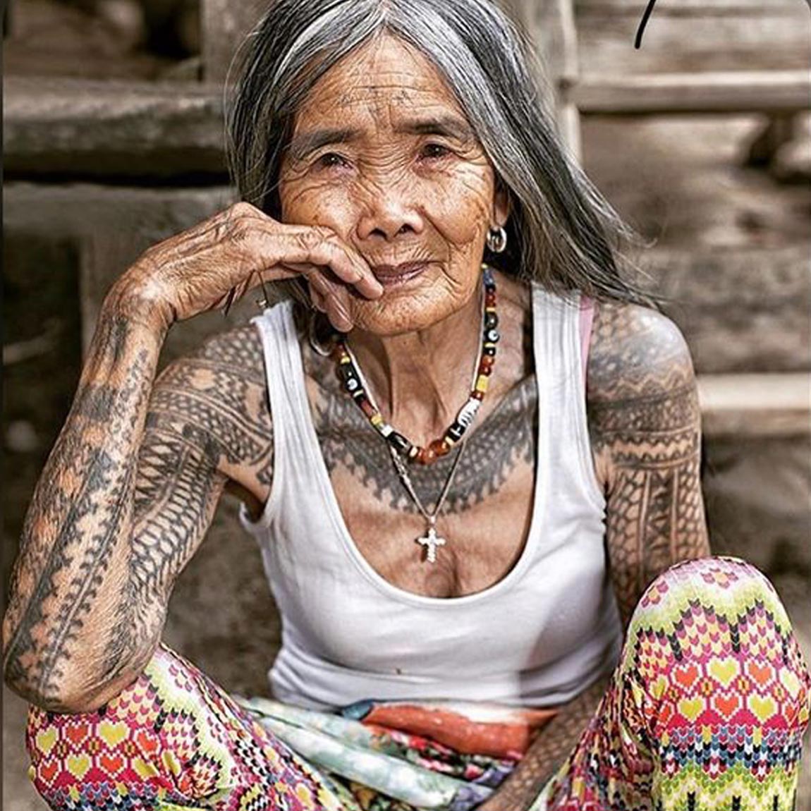 Old People with Tattoos  Self Tattoo
