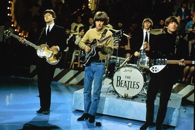 the beatles performing on stage