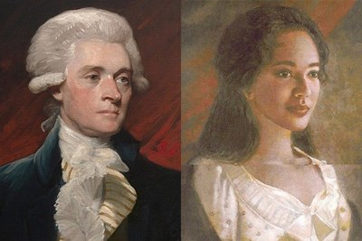 Images of Paintings of Thomas Jefferson and Sally Hemings