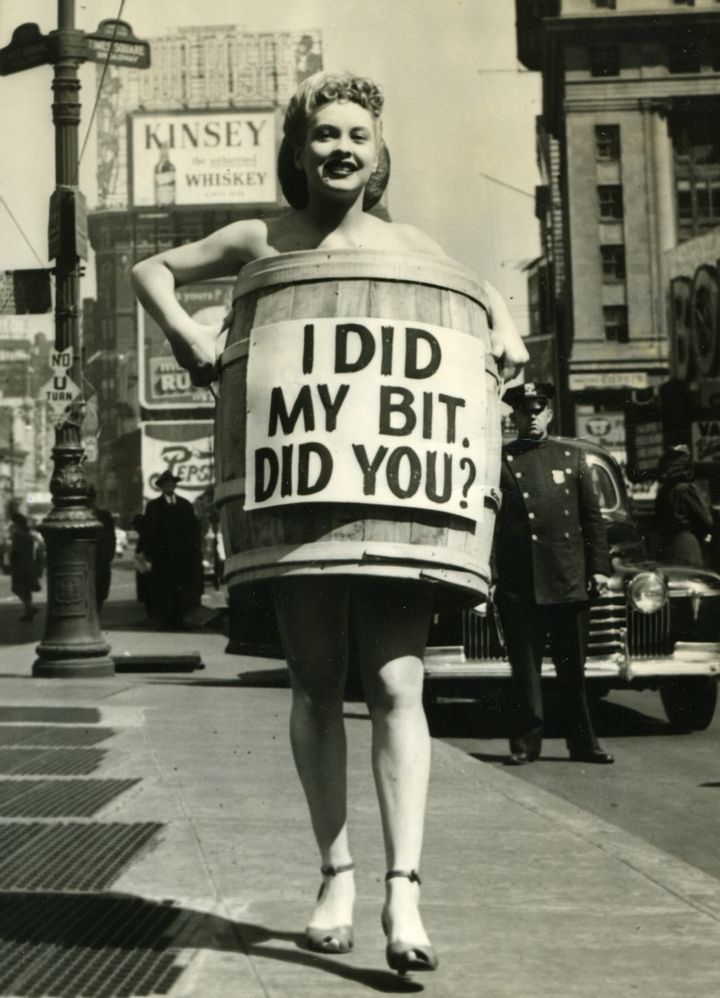 Penny Edwards Wearing a Barrel, 1945