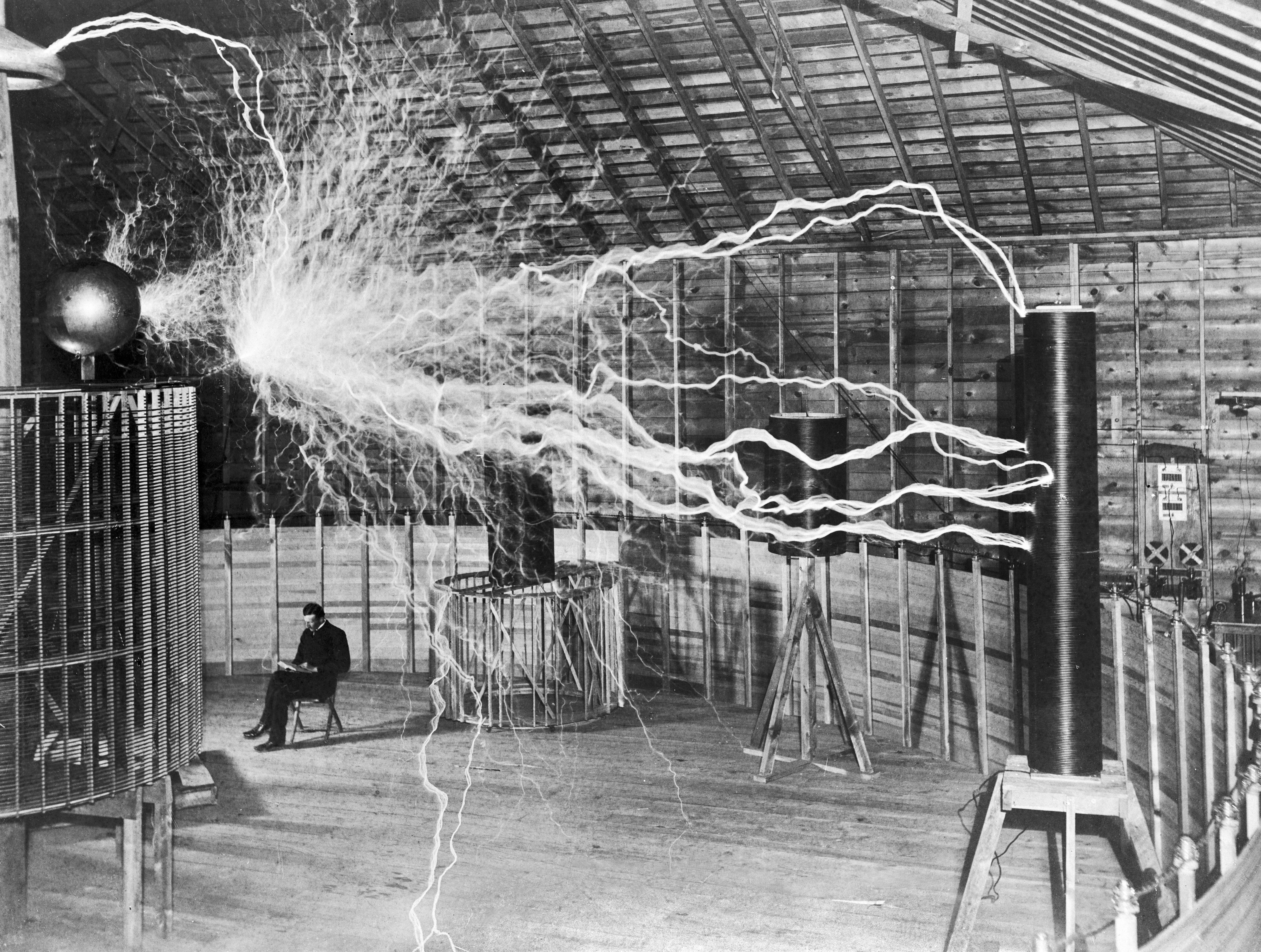 Nikola Tesla in His Lab, 1899