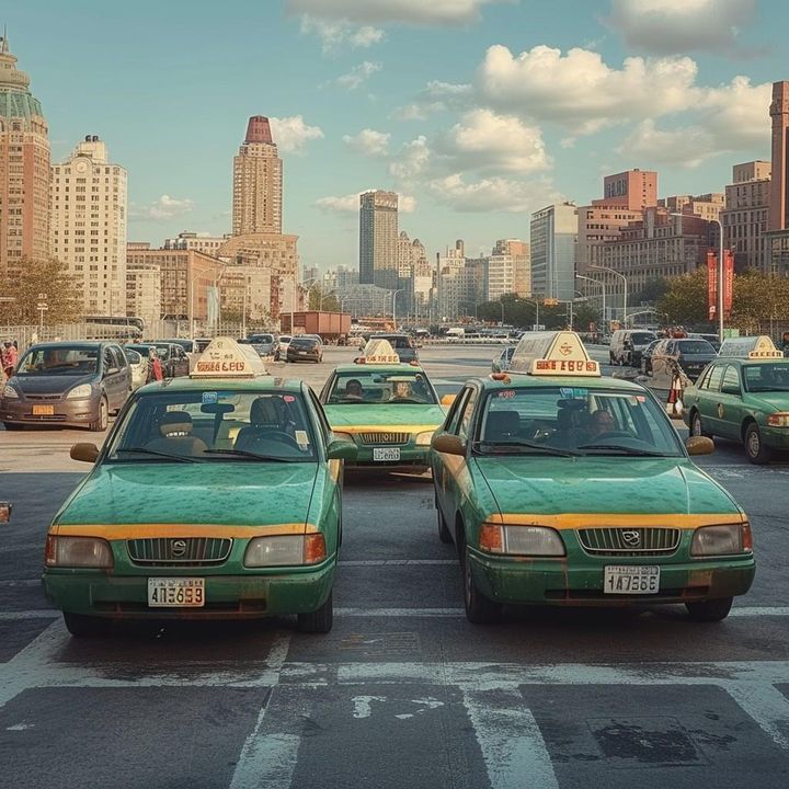 Taxis waiting for no one