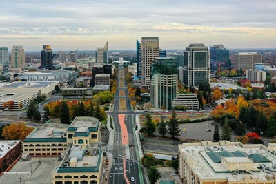 a downtown view of sacramento california