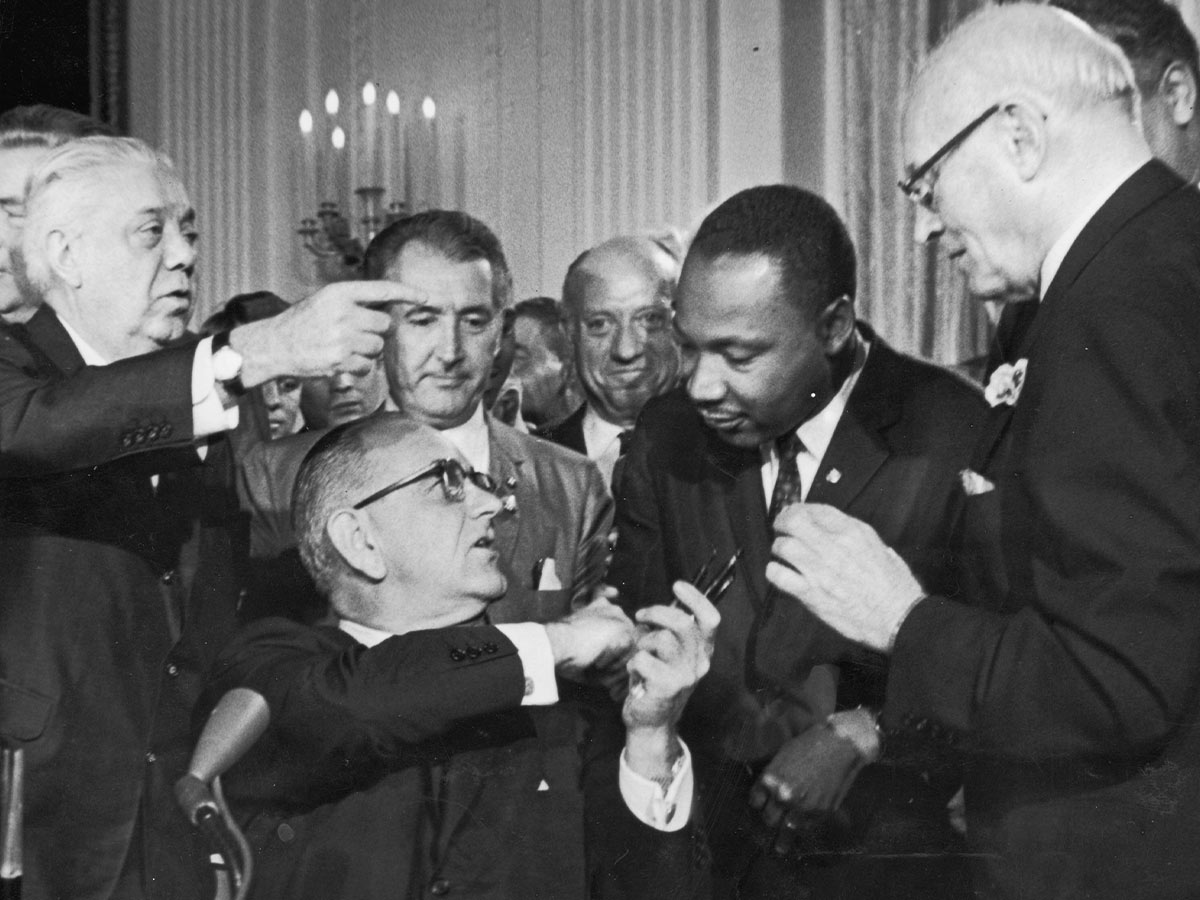 Lyndon Johnson Signs the Civil Rights Act