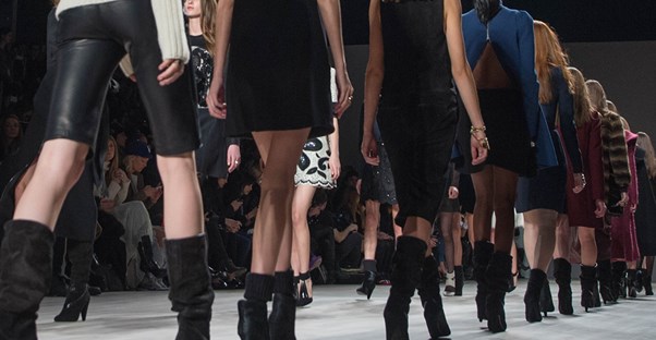 Models strut on the catwalk at New York Fashion Week