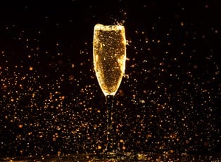 Glass of sparkling champagne
