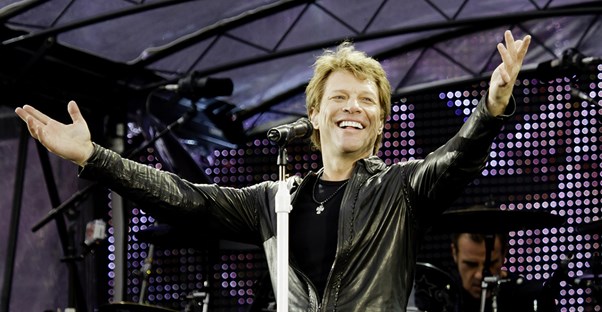 Jon Bon Jovi on stage.