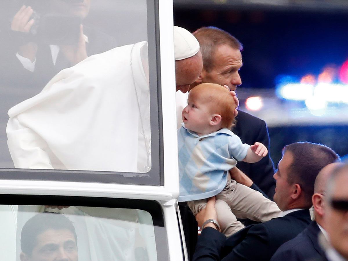 He's so dope that even infants pay attention to him.