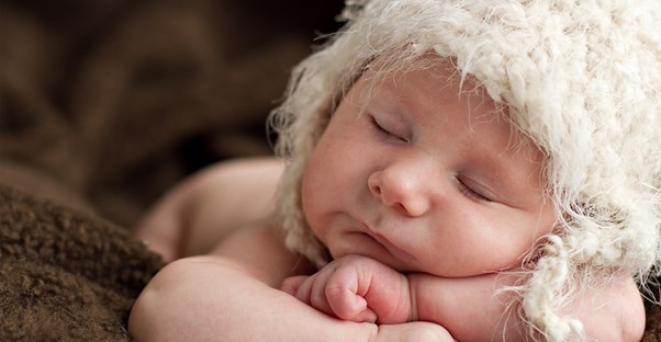Newborn sleeping during photoshoot