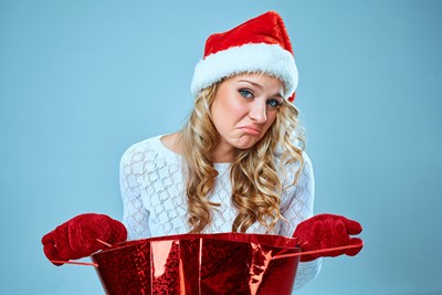 woman who does not like her gift