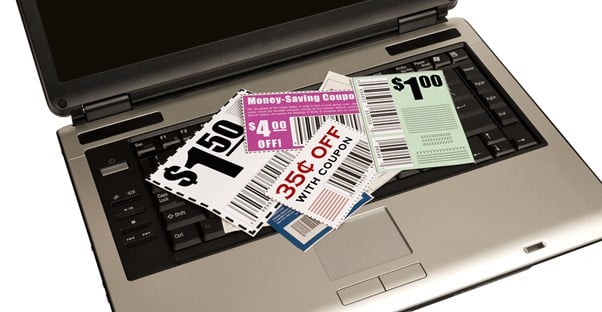 Laptop with coupons