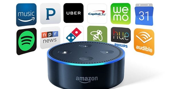 An Amazon Echo Dot promotional image.
