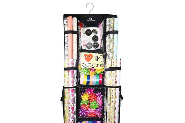 Use a Gift Wrap Organizer